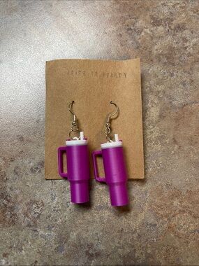 Purple Tumbler Dangle Earrings